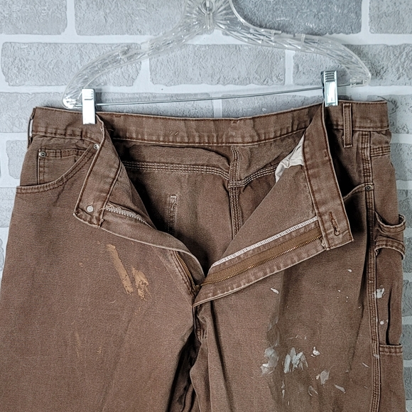 Dickies Brown Canvas Work Pants Painters Fashion Work Wear Men's Size 42 x 30 - Picture 14 of 16